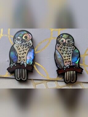 unbranded mosaic inlay clip-on earrings in the Lee Sands style